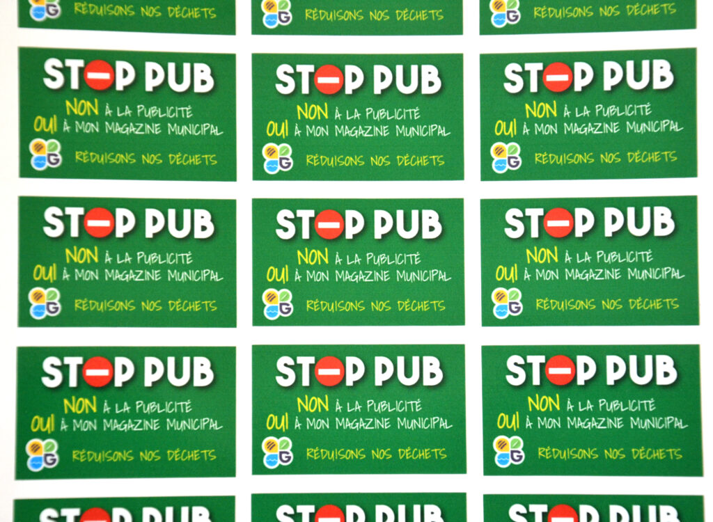 ÉTIQUETTE "STOP PUB"