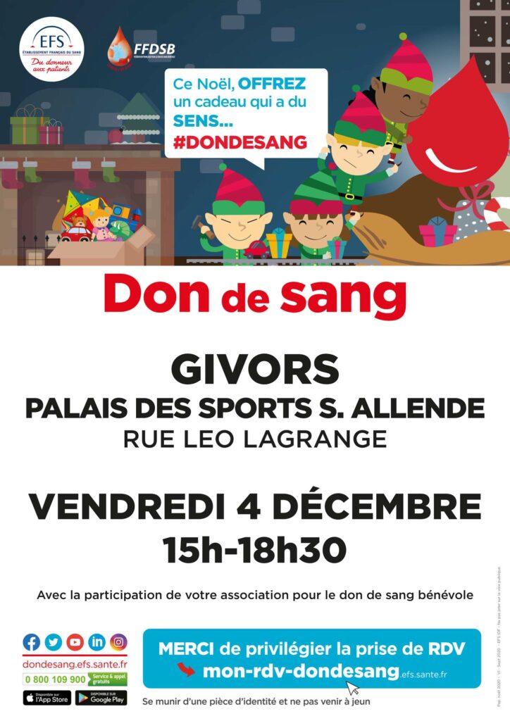 Don du sang décembre 2020